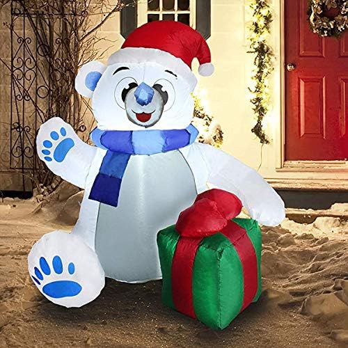 joiedomi 4 ft christmas inflatable polar bear with, view 9
