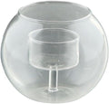 Handblown Floating Inner Cup Glass Candle Holder - 4.5" - Clear