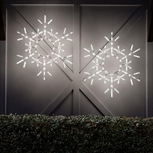 kringle traditions 36" folding cool white snowflake decoration shown in use