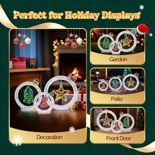 vingli set of 3 lighted iridescent cut out, side view
