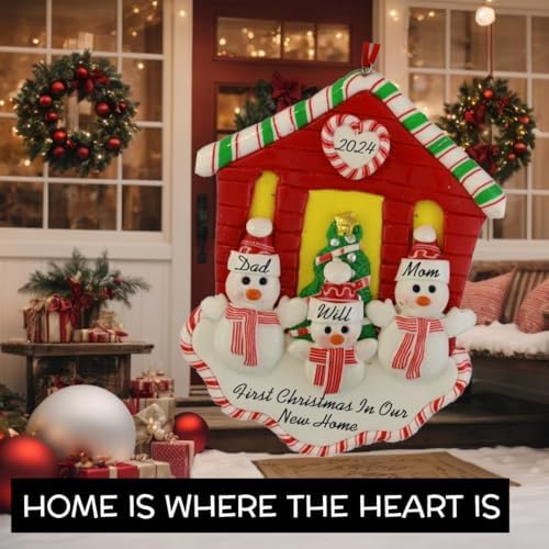 Customized and Personalized Christmas Ornament - Family of 2-6 with Two Pets - Select 2 of The 25 Different Dogs and Cats to Design Your Own Made to Order Gift (Family of 2)