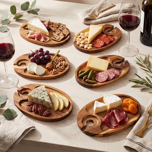 silifine 6 pcs wine appetizer plates with wine shown in use
