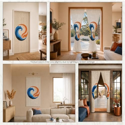 fire & ice beaded bamboo curtain for doorway on a desk or shelf