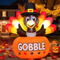 goosh 4ft thanksgiving inflatables turkey outdoor decorations with, main product view