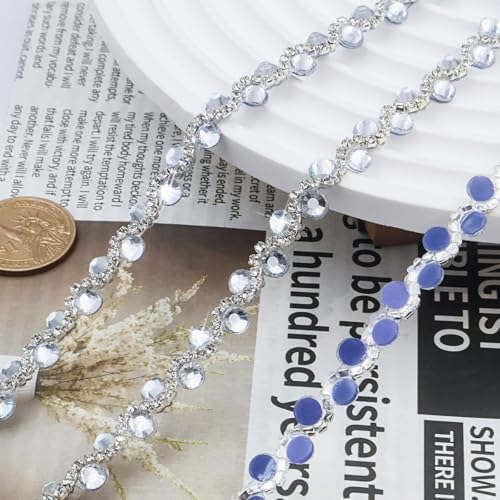 6 yards silver white self adhesive rhinestone ribbon, package contents
