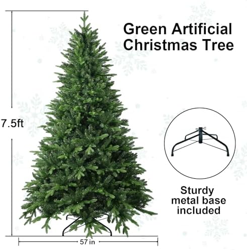 treepool 7.5ft unlit artificial christmas tree, 2652 pe, package contents