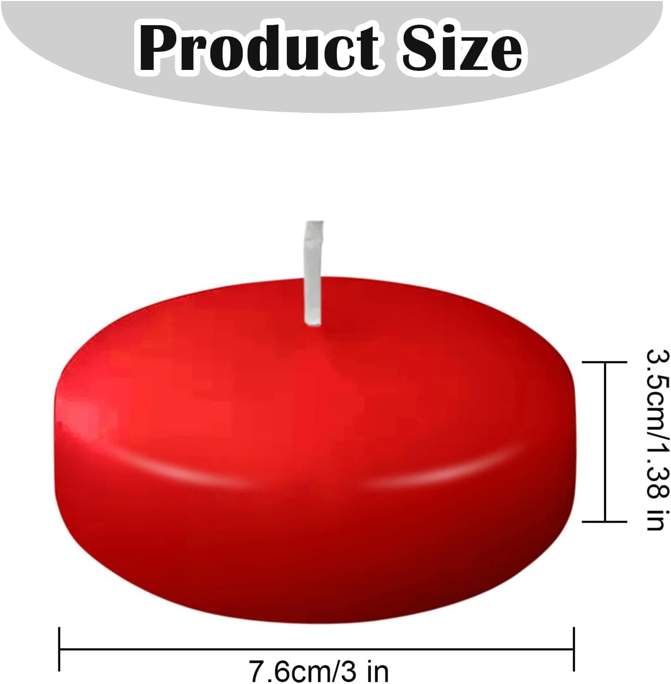 Red Floating Candles 3 inch, 6 Pack Floating Candles 10 Hours Burn Clean & Unscented Floating Candles for Valentine's Day,Wedding,Proposal Anniversary Decorations (6 Pack, red, 3 inch)