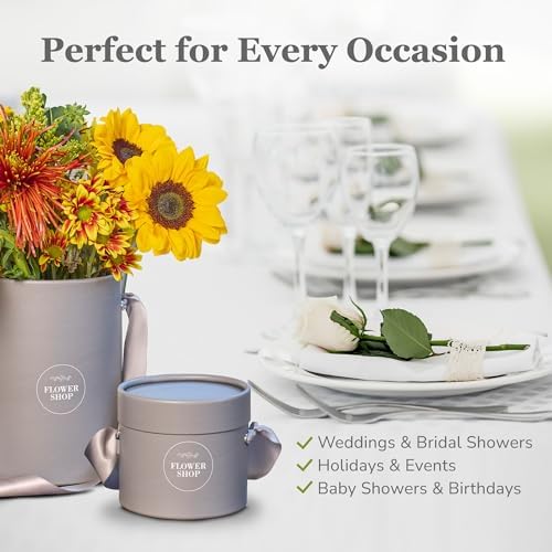 4 flower bouquet hat boxes | 2 per showing dimensions