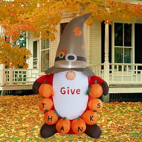 juegoal thanksgiving inflatable gnome, 4 ft lighted cute, package contents