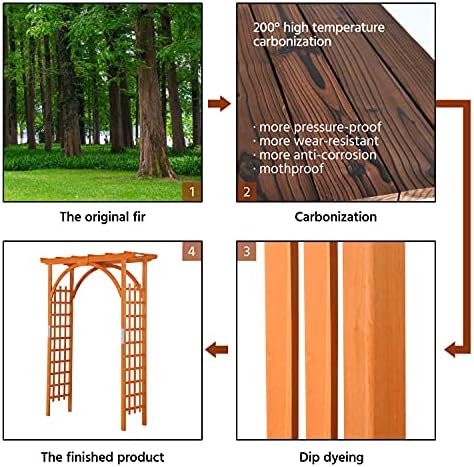 yaheetech 85in wooden garden arch arbor trellis for showing dimensions