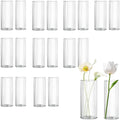 20 Pack Glass Cylinder Vase for Centerpieces, 7.48 and 7.87 inch Candle Flower Vase for Party, Wedding, Banquet Decoration,