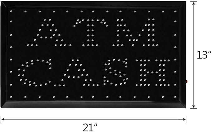Boshen LED ATM Sign for Business Display Animated Motion Advertisement Board with Switch Flashing & Steady Mode Blue&Green&Red