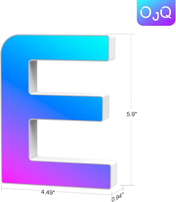 OJQ Light Up Letters LED Letter - Marquee Letters Room Decor Alphabet Letter Music Sync Color Change Colorful - Christmas Birthday Gifts for Girl - Teen Girls Gifts Party Home Wall Decor
