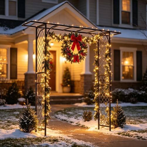 zhongma metal garden arbor, 83.5'' high x 82.7'' showing dimensions