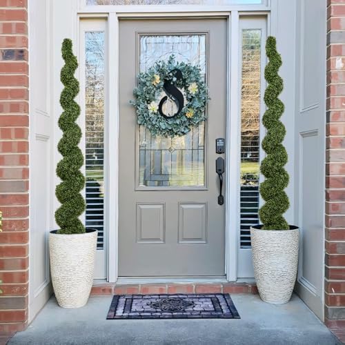 the bloom times 7ft large spiral topiary trees showing dimensions