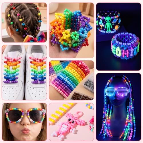 pony beads bulk, 48 colors kandi beads for, side view