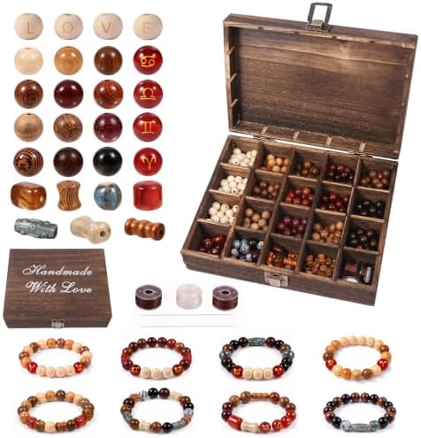 bracelet making kit for adults, 397pcs 10mm wooden, main product view