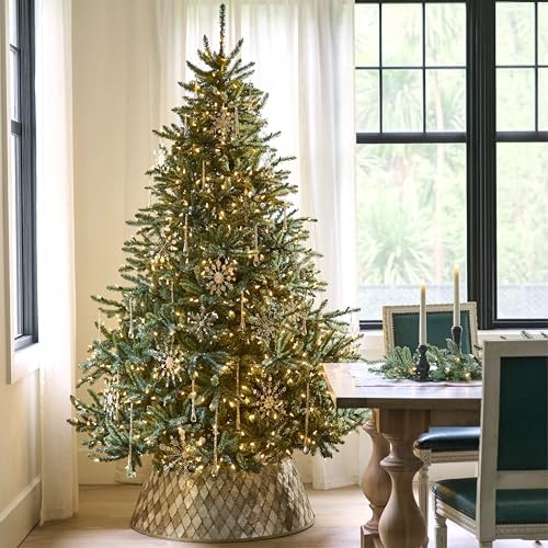 balsam hill 9.5ft pre-lit classic blue spruce shown in use