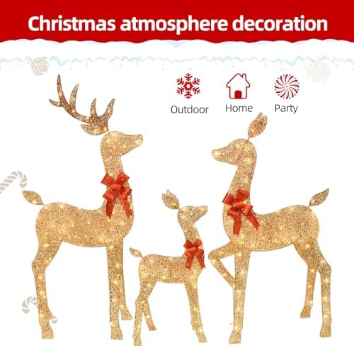 hoyechi 5 ft oversized christmas decorations outdoor lighted, side view