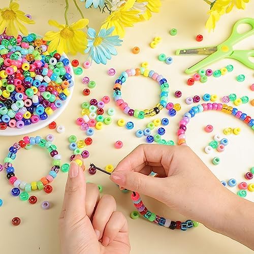 jexine 10500 pcs bulk plastic pony beads for on a desk or shelf