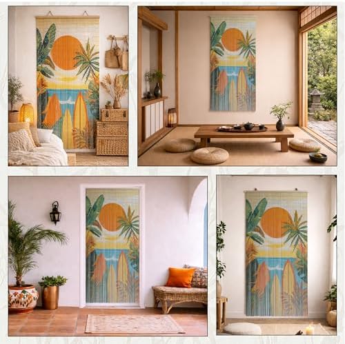 summer vibe beaded bamboo curtain for doorway 35.4", package contents
