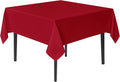 sancua Christmas Red Square Tablecloths 85x85 Inch - Fabric Table Cloth for Square or Round Tables, Washable Polyester Table Cover for Dinner, Holiday Party, Decorative Display Tables