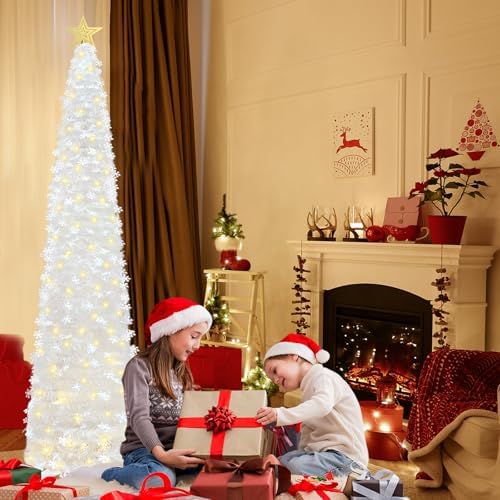 hmasyo 6 ft pop up tinsel christmas tree, view 9