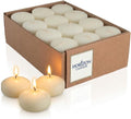 Horizon Candles Unscented 2 in. Floating Candle Smokeless & Dripless 24 Pcs | Wax Floating Candle with 5 Hour Burning Time Centerpiece at Wedding, Party, Home decor, Dinner & Special Occasions Ivory