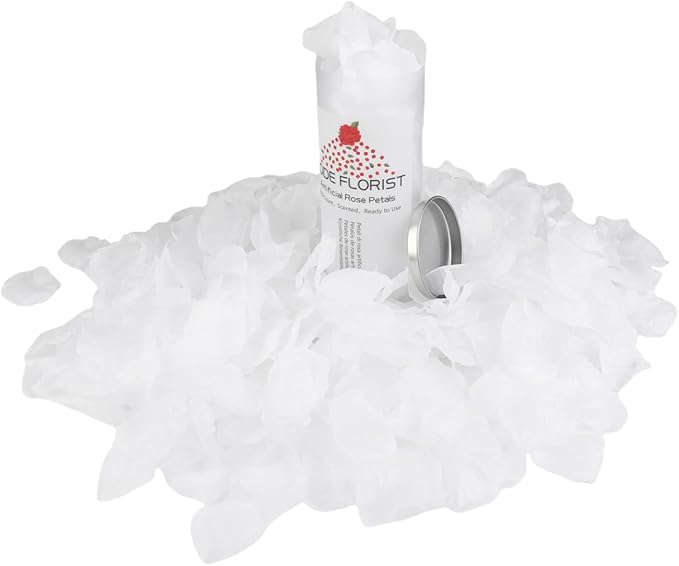 CODE FLORIST 1100 PCS White Silk Rose Petals for Valentine's Day,Romantic Night,Wedding,Proposal Anniversary Flower Decorations(Separated,Scented)