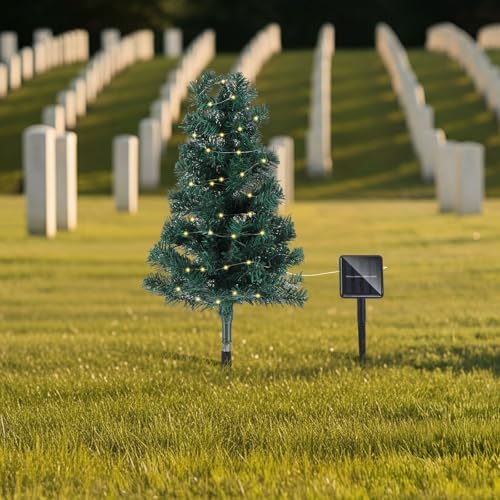 30 inch solar artificial christmas tree for cemetery, main product view