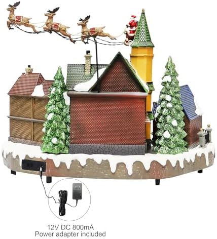 moments in time christmas village centerpiece decor santa on a desk or shelf