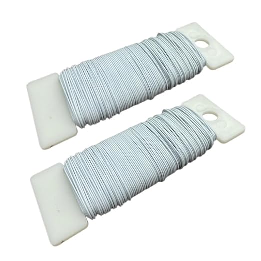 76Yards 22Gauge White Metal Floral Wire Flexible Paddle Florist Garden Wire for Flower Arrangement,Crafts,Christmas Wreaths Tree,Garland.