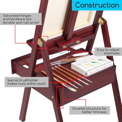 meeden painting easel for adults: art easel stand, close-up detail
