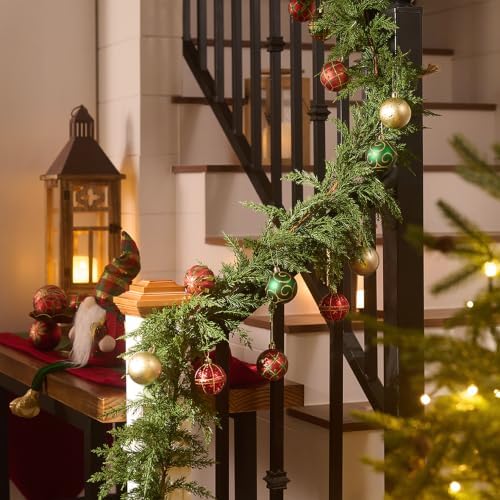 valery madelyn 6ft artificial norfolk pine christmas garland, side view