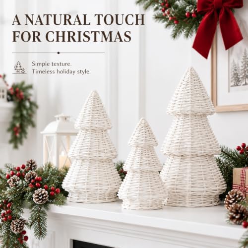 miniinflat 3 pcs woven rattan christmas tree decor shown in use