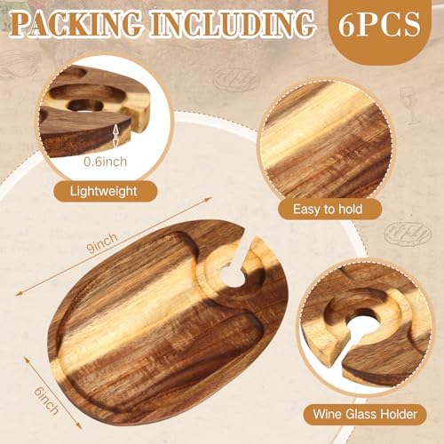 silifine 6 pcs wine appetizer plates with wine, close-up detail