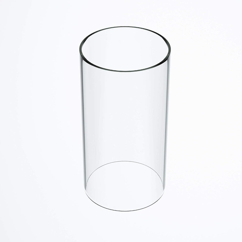 Large Size Hurricane Candle Holder - Glass Cylinder Open Both Ends, Open Ended Hurricane, Glass Lamp Shade Replacement (3" Wide x 6" Tall)