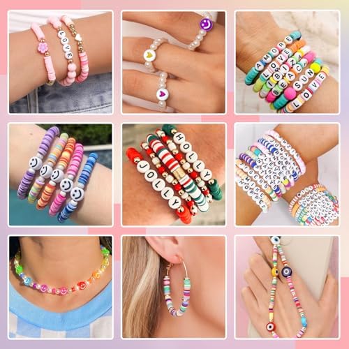 gionlion clay beads friendship bracelet making kit, 72, side view