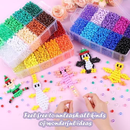 joicee 10000pcs pony beads bulk 30 colors for, side view