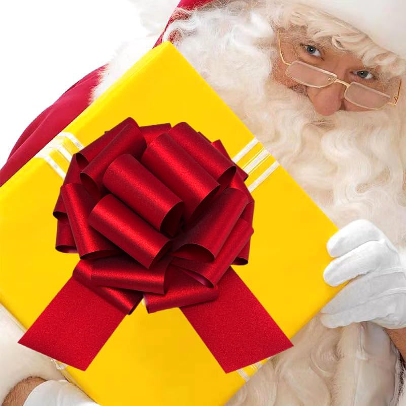 12" Large Gift Bow,1pcs Glitter Big Gift Bow Big Bow for Bike Bow for Present Bow for Large appliances,Bikes,Table Decorations and Party Events Decoration (Red)