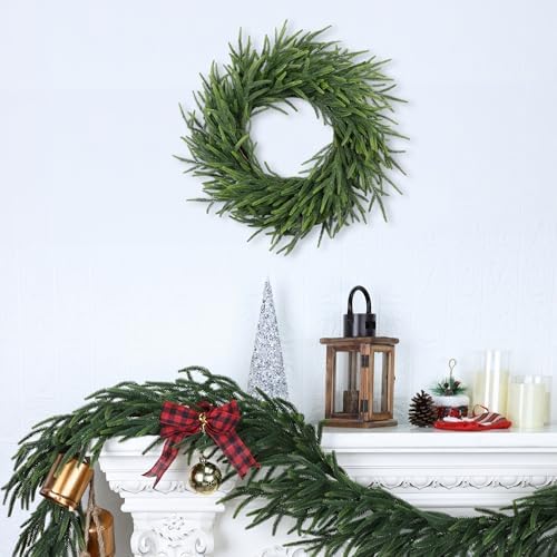 26 inch pine wreath christmas wreaths for front, side view