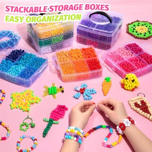 simetufy 10000pcs pony beads bulk 48 colors rave showing dimensions
