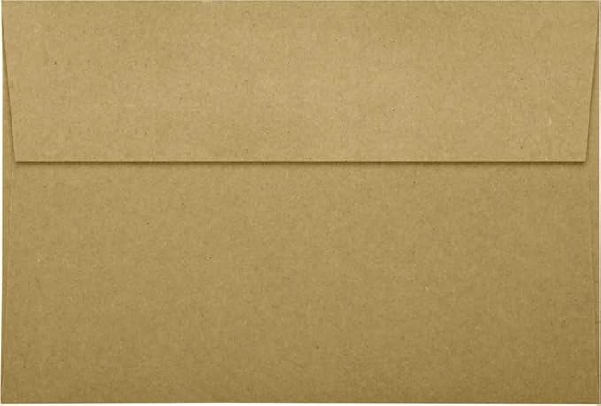 LUXPaper A10 Invitation Envelopes | Peel & Press | 6" x 9 1/2" | Grocery Bag Brown | 70lb. Text | 50 Qty