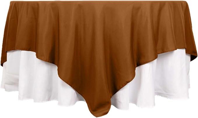 Efavormart 90" Cinnamon Brown Wholesale Linens Polyester Square Linen Tablecloth for Kitchen Dining Catering Wedding Birthday Party Events