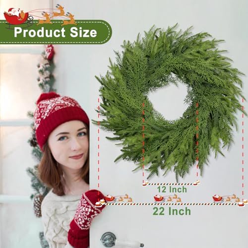 26 inch christmas wreath, christmas wreaths for front showing dimensions