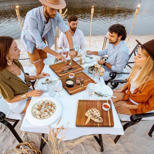 roshtia 12 pcs wooden plates square acacia wood, package contents