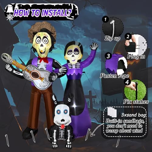 6 ft halloween inflatables decoration, blow up yard, side view