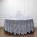 Tableclothsfactory 120" White Premium Lace Round Tablecloth for Banquet Party Wedding Event Home Decor