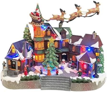 moments in time christmas village centerpiece decor santa, package contents