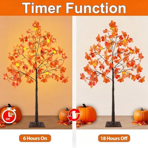 4ft prelit lighted fall maple tree 96 led shown in use